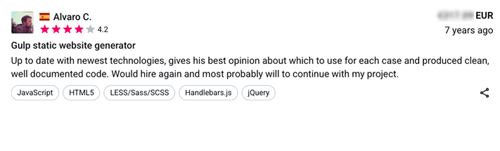Freelancer.com testimonial