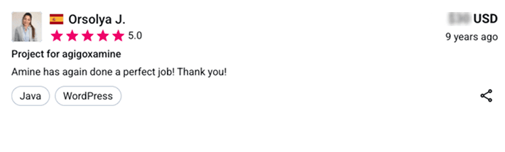 Freelancer.com testimonial