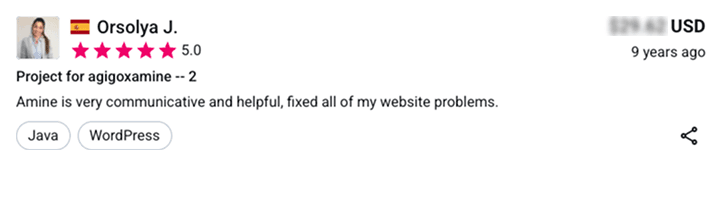 Freelancer.com testimonial