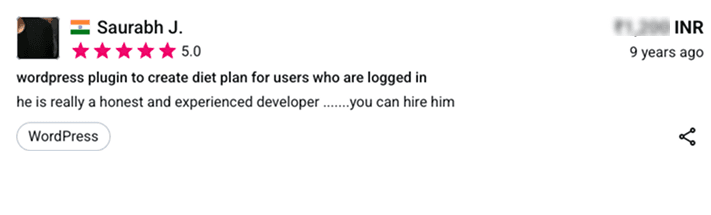 Freelancer.com testimonial