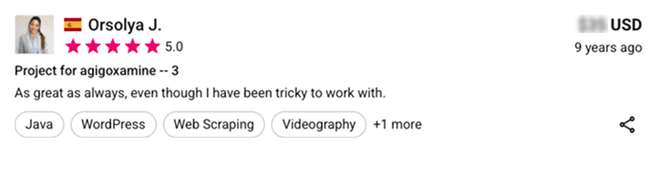 Freelancer.com testimonial