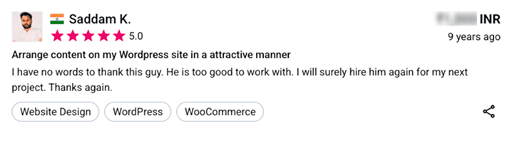 Freelancer.com testimonial