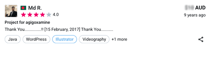 Freelancer.com testimonial