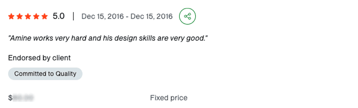 Upwork testimonial